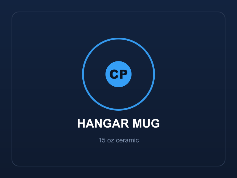 ClearProp hangar mug